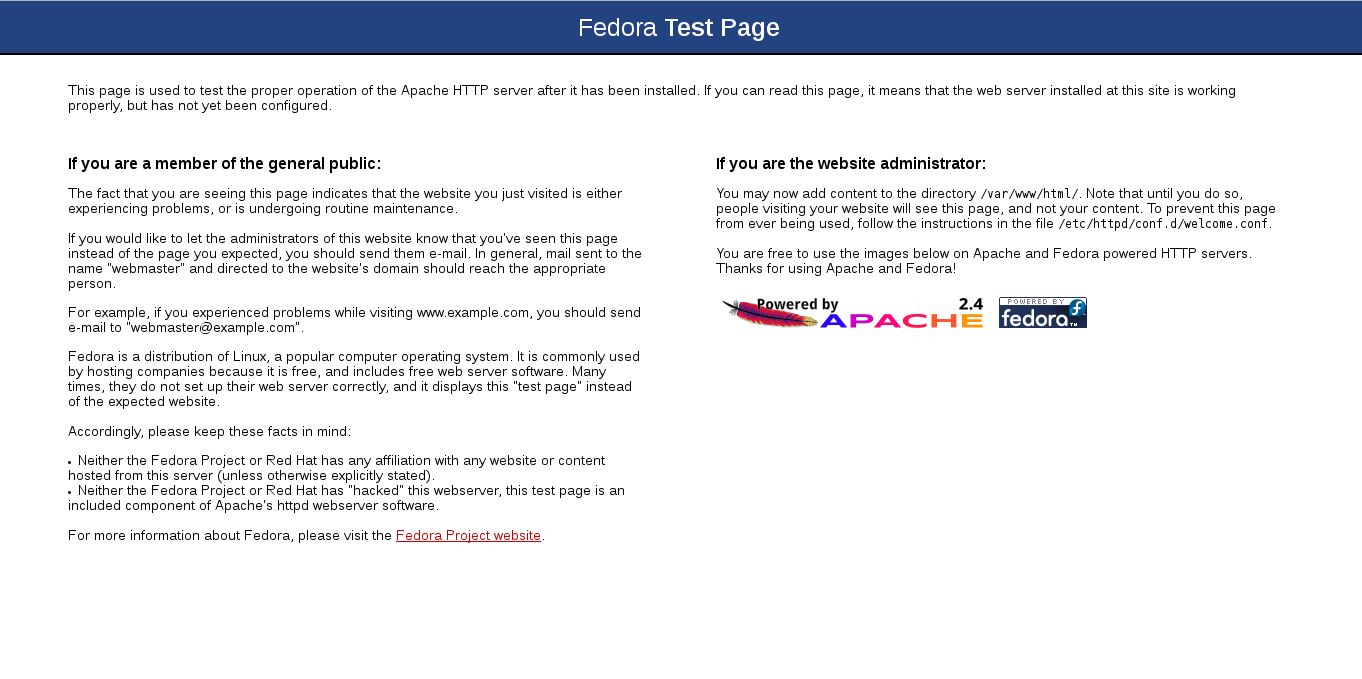 Instalar y configurar Apache y PHP en Fedora - Angelinux
